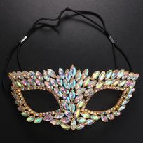 Stonefans Maskaradinė kaukė krištoliniam Venecijos vakarėlio dekoravimui Užgavėnių seksualios kaukės kostiumų aksesuaras moterims Helovino madai Gold Mask