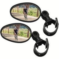 2 vnt dviračio veidrodis 360 laipsnių reguliuojamas pasukamas vairo veidrodis universalus ovalus dviračio veidrodis plataus kampo atsparus smūgiams 2PCS juoda
