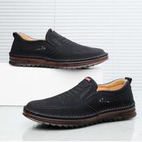 Odiniai batai Vyriški Lauke Kvėpuojantys Vyriški Loafers Kasdieniai Odiniai Vyriški Batai Plokščias Mokasinai Avalynė 38 juoda