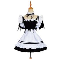 Nauja moteriška madinga tarnaitė apranga Suknelė Cosplay kostiumas Bowknot Miela lėlės apykakle Lolita Suknelės trumpomis rankovėmis Vestidos Lolita chalatas Ball suknelės kostiumas XXXXXL juoda