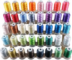 1 rinkinys Poliesterio siuvinėjimo siūlai Gijų siūlai Didelio stiprumo blizgesys, skirtas Brother/Babylock/Janome siuvimo mašinai namų siūlai blue