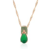 „Kinel Opal Green“ natūralaus cirkonio pakabukas moterims