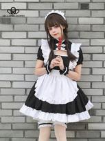 Japoniškas saldus lolitos tarnaitės kostiumas moterims Helovinui, kavinės padavėjos vakarėliui, pasirodymui, nėriniai, bantelis, anime tarnaitės kostiumai S juoda