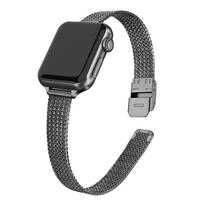 Metalinė apyrankė Apple Watch apyrankei 7 41mm 45mm 49mm plona milanietiško pynimo apyrankė moterims apyrankė iwatch 8 7 6 5 se 4 3 2 apyrankė 38mm 40mm 38/40/41mm juoda
