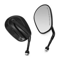 2 vnt/pora motociklo galinio vaizdo šoninis veidrodėlis, skirtas Harley Davidson Dyna Sportster Softail Touring Electra Glide Ultra Street juoda