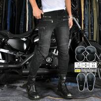 Motociklų džinsai vyrams ir moterims + sezoninės laisvalaikio elastinės dviratininkų kelnės + plonos retro stiliaus motociklų kelnės bekelei XXL mėlyna