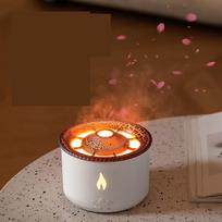 360ml Volcanic Flame Aroma Oil Diffuser Jellyfish Smoke Ring Air Humidifier Ultrasonic Atomizing Sprayer As Christmas Gift AU brown