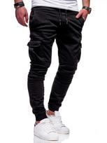 Vyriški bėgikai Chino kelnės Jogger džinsai krovininės kelnės bėgimo kelnės Žemos tarpkojo kelnės S juoda
