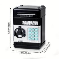 Elektroninis Piggy Bank Automatinis Mini Seifas Monetos Pinigų taupymo Pinigų dėžutė Slaptažodis Skaitliuko kodas Raktų užraktas Monetų banko bankomatas Dovana vaikui juoda
