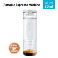 2 viename nešiojamasis USB įkraunamas kavos aparatas Kelioninis kavos virimo aparatas Rankinis E Spresso kavos virimo aparatas skirtas lauko automobilių biurui Electric coffee machine balta