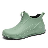 Fashion Rain Shoes Women's Adult Low Drum Trend Waterproof Anti-slip Wear-resistant Water Shoes Working Rubber Shoes for Kitchen 36 žalia