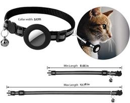 1 vnt Apple Airtag Case Dog Cat Bell Collar GPS Finder Šviečiantis apsauginis dėklas Apple Air Tag Tracker dėklui juoda