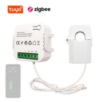 Tuya ZigBee vienfazis spaustukas 80A energijos matuoklis mobiliojo telefono APP valdymo srovės transformatorius įvairiaspalvis