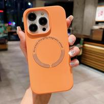Skystas silikonas, skirtas Magsafe belaidžio įkrovimo dėklui, skirtas iPhone 15 14 13 12 11 Pro Max Plus magnetinis minkštas šarvų dangtelis iphone 11 oranžinė
