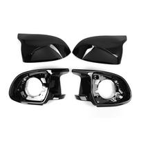 4PCS automobilio galinio vaizdo veidrodėlio dangtelio komplekto keitimas BMW X3 G01 X4 G02 X5 G05 X6 G06 X7 G07 X3M F97 juoda