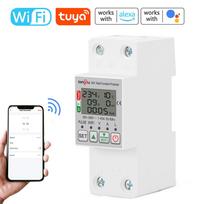 Tongou Tuya WiFi pažangus energijos skaitiklis su matavimo įtampos galios elektros energijos stebėjimu balta