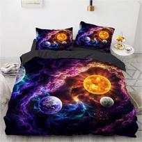 3D Planet patalynės komplektas Space Universe spausdintas pūkinis antklodės užvalkalas, 2 arba 3 dalių AU180 * 210 viso dydžio miegamojo dekoravimo antklodės Baby 100x135cm