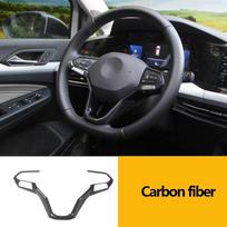 Volkswagen VW Golf 8 MK8 2022 Automobilio Vairaračio Mygtukų Rėmelio Dangtelio Apdailos Automobilio Stilius Salono Aksesuarai Carbon Fiber