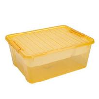Plastikinė laikymo dėžė su padalintu dėklu, didelės talpos skaidri, sukraunama žaislų laikymo dėžė Žaidimų kambario konteinerio tvarkytuvas su dangteliu oranžinė