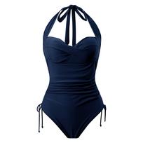 Vienos dalies maudymosi kostiumas Moteriškas Seksualus Bikini Maudymosi Kostiumas Vienspalvis Lieknas Bikini Vienos Dalies Drabužis Maudymosi Kostiumas XXL juoda
