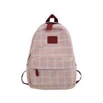 WTEMPO Girl's College School Bag Casual Simple Women Backpack Lattice Stripe Book Backpacks Brand Travel Shoulder Bag Rucksack 30*14*40cm