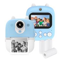 Daugiafunkcinis „trys viename“ momentinio spausdinimo fotoaparatas, dvigubos priekinės ir galinės kameros, 1200 W pikselių mėlyna