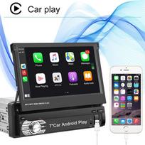 1 DIN radijas su „Bluetooth“, 7 colių atlenkiamas ekranas, ištraukiamas automobilio stereofoninis įrenginys, palaikantis FM/SWC/TF/USB/C tipo/AXU + galinio vaizdo kamera 2+32CP+MIC+12LED