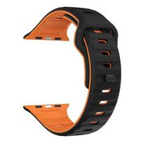 Sport Strap For Apple Watch Band 44mm 49mm 45mm 42mm 41mm 40mm accessories correa bracelet iwatch Series 8 7 6 5 4 3 se ultra 38/40/41mm juoda/oranžinė