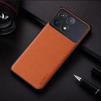 Dėklas POCO F6 Pro coque lengvas, patvarus ir paprastos tekstilinės odos dangtelis poco f6 dėklui funda POCO F6 Pro oranžinė