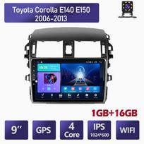 9 colių Android Carplay, skirtas Toyota Corolla E140/150 2006-2013 automobilių radijas Multimedijos vaizdo grotuvas GPS navigacija WIFI 2+32GB 1+16GB