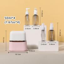 4 viename 50 ml kelioninis buteliukų rinkinys Šampūnas Dušo želė Rankų ploviklis Losjonas Purškiklis Tušti buteliukai Kelioninio rinkinio priedai 50ml&Plastic