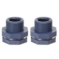2 vnt PVC 3/4 colio sriegio vandens bako pertvaros tvirtinimo adapteris su sandarinimo tarpine pilka