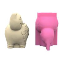 Soft Silicone Ornament Molds  Shaped Vase Molds Unique Flowerpot Moulds Silicone  Suitable for Resin Clay pink