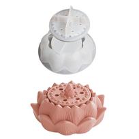 Storage Box Silicone Mold Flowers Shaped Jewelry Box Epoxy Resin Molds DIYs Aromatherapy Gypsum Candle Jar Home Decors white