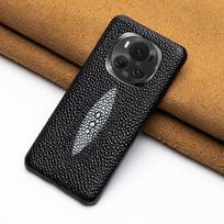 „Honor Magic 4 Pro“ tikros odos dėklas su karvės odos perlų žuvies raštu – aukštos kokybės apsauginis dangtelis, skirtas „Honor Magic 4“ telefonui Honor Magic 4 Pro juoda
