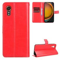 Piniginės kortelės lizdas Kickstand Odinis atverčiamas dėklas, skirtas Samsung Galaxy Xcover 7 6 Pro 5 Apsauginis dangtelis Atsparus smūgiams laikiklis Verslo pilnas apsauginis dangtelis Galaxy Xcover 5 raudona