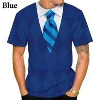 Vyriški Mados Juokingi Netikri Kostiumai T-shirt 3D Spausdinti Smokingo Kaklaraištis Grafiniai T-shirt Atsitiktiniai Trumpomis Rankovėmis Marškinėliai Viršutiniai Drabužiai Vyrams L brown