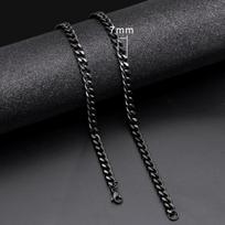 Cuban Link Chain Necklace For Men Woman Basic Punk Stainless Steel Necklace Gold Black Color Male Choker colar Jewelry Gifts 50cm