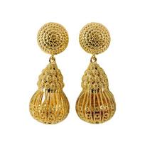 Hollow Out Gourd Shaped Luxurious Style Exquisite Women Earring  New Arrival Customize Accept Wedding Attendance