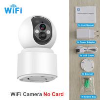 „WiFi“ / 4G IP kamera PTZ PIR žmogaus aptikimo vidinis išmanusis saugos monitorius, spalvotas naktinio matymo belaidė kamera, įmontuota baterija V380 WiFi Camera No Card balta