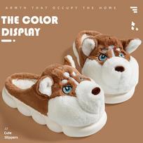 Men's Husky Cotton Slippers Winter Heel Indoor Home New Cute Plush Cotton Shoes Winter 36 ruda