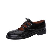 Moteriški Natūralios odos Oksfordo Batai Apvalūs Moteriški Suvarstomi Brogues Loafers Laisvalaikio batai 34 juoda