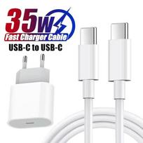 „Apple“ 35 W „iPhone“ įkrovikliui C tipo USB greitasis įkroviklis skirtas „iPhone 16 15 14 13 12 11 Pro Max Plus PD“ įkrovimui C–C kabelio priedai EU Plug（15） balta