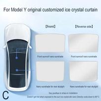 Sunroof Shade Sunshade For Tesla Y Ice Cloth Buckle Sun Shades Front Rear Sunroof Skylight Accessories Dropshipping A2O5