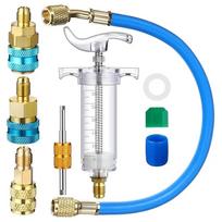 Alyvos ir dažų purkštuko rinkinys 1/4  SAE su SAE R134a alyvos greito padalijimo šonine mova R410a R1234yf žemas purkštukas 1 uncijos / 30 ml adapteris T6Z7