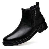 Laisvalaikio odiniai Chelsea vyriški batai su šoniniu užtrauktuku Komfortiški verslo batai Tikros odos smailianosiai vyriški ankle boots Vyriški oficialūs batai 38 juoda