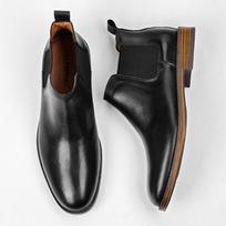 Chelsea Men's Boots Men's Formal Attire Retro High Top Leather Shoes British Business Top Layer Cowhide Leather Shoes 38 juoda