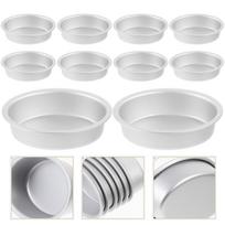 10 vnt. ovalios formos tortų formelės, mini skardelės, pyrago formelės, skirtos apvalioms vestuvinėms keptuvėms. sidabras