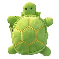 Dog Harness Backpack with Quick Release Buckle Zipper Closure Adjustable Cartoon Turtle-Shaped Pet Self Carrier Snack Bag žalia