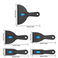 5/6 vnt. Plastikinių glaistyklių rinkinys, Dažų grandikliai, Grandiklis glaistymui - Juodas/Žalias 5PCS juoda